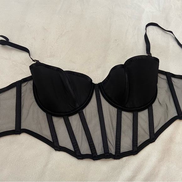 New! Bluebella Donna Black Mesh Bustier corset boning 1855 - Picture 7 of 10